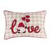 Love Gnome Hearts Valentine's Day Embroidered 20 X 13 Inch Throw Pillow Decorative Accent Covers For Couch And Bed