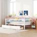 Daybed with Safety Fence for Kids Teens Boys Girls, Multi-Functional Design Solid Wood Platform Bed Frame with 2 Drawers