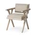 Topanga Beige Fabric Wrap Seat With Blonde Solid Wood Frame Dining Chair - 23"W x 22"D x 31.5"H
