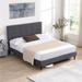 Queen Size Platform Bed Frame with Fabric Upholstered