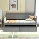 Wood Daybed Twin with Trundle, Twin Size Daybed Frame with Trundle/Twin Bed Frame, No Box Spring Needed