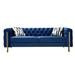 Chesterfield Velvet Tufted Sofa Couch, Leisure Living Room Furniture, 3-Seater Sofa with Metal Legs and Removable Cushions