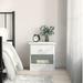 vidaXL Bedside Cabinet ALTA White 16.9"x13.8"x15.9" Solid Wood Pine