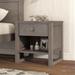Wood 1 Drawer Nightstand Classic with an Open Storage Cabinet Grey