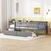 Daybed Wood Bed w/2 Drawers, Fence-Shaped Guardrail for Kids