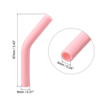 24pcs Silicone Straw Elbows Tip Fit for 6mm/0.24" OD Straws