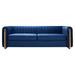 Velvet Low back Tufted Sofa Couch with Removable Cushions, 4 Seater Round Arm Sofa with Metal Legs, Living Room Furniture