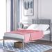 Wood Platform Bed Twin size Platform Bed, Platform Bed Features a Headboard & Wood Slats for Support, Grey