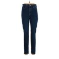 &Denim by H&M Jeggings - High Rise Skinny Leg Boyfriend: Blue Bottoms - Women's Size 31 - Dark Wash