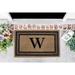 Monogram Printed Coir Doormat Welcome Mat Outdoor Rug Durable, Non slip Letters 18"x28"