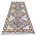 Hand Knotted Grey Tribal & Geometric with Wool Oriental Rug (4'2" x 9'9") - 4'2" x 9'9"