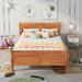 Solid Wood Platform Bed Mattress Foundation Sleigh Bed with Headboard