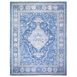 Hand Knotted Blue Tribal & Geometric with Wool Oriental Rug (11'10" x 15'1") - 11'10" x 15'1"