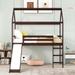 Wooden Twin Size House Loft Bed with Slide, Ladder & Safety Guardrail