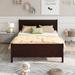 Solid Wood Platform Bed Mattress Foundation Sleigh Bed with Headboard