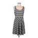 Tehama Casual Dress - A-Line Scoop Neck Sleeveless: Gray Color Block Dresses - Women's Size Medium