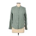 Gap Long Sleeve Button Down Shirt: Green Tops - Women's Size Medium