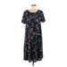 Lularoe Casual Dress - Midi Scoop Neck Short sleeves: Brown Dresses - Women's Size Medium