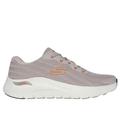 Skechers Men's Arch Fit 2.0 - Road Wave Sneaker | Size 10.5 Extra Wide | Taupe/Orange | Textile/Synthetic | Vegan | Machine Washable
