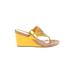 Coach Factory Wedges: Yellow Print Shoes - Women's Size 6 - Open Toe