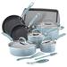 Rachael Ray Classic Brights Porcelain Aluminum Nonstick 14-Piece Cookware Set Non Stick/Aluminum in Blue | Wayfair 15066