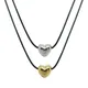 Collier pendentif coeur d'amour simple collier ras du cou élégant collier de corde noire K3KF