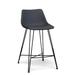 Trent Austin Design® Heim Bar & Counter Stool Faux Leather Upholstered/Leather/Metal/Faux leather in Gray | 39 H x 19 W x 21 D in | Wayfair