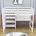 Harriet Bee Twin Size Wood Loft Bed w/ Shelves, Desk & Writing Board in White | 65 H x 41.8 W x 79.5 D in | Wayfair