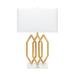 Orren Ellis Jamalachi Table Lamp Linen/Metal/Crystal in Yellow | 29.5 H x 18 W x 12 D in | Wayfair 6C043425F66E4E4E8AD7F4CA5D4CA81A