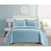 Ebern Designs Yemaya Microfiber 3 Piece Quilt Set Polyester/Polyfill/Microfiber in Blue | Queen Quilt + 2 Standard Shams | Wayfair