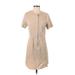 3.1 Phillip Lim Casual Dress - Shift Crew Neck Short sleeves: Tan Solid Dresses - Women's Size 2