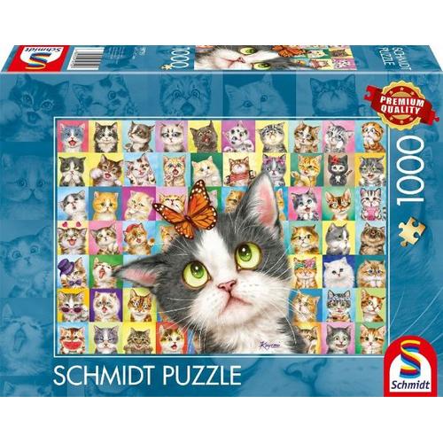 Schmidt 59759 - Katzen-Mimik, Puzzle, 1000 Teile - Schmidt Spiele