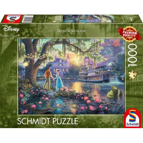 Schmidt 57527 - Thomas Kinkade, Disney, Die Prinzessin und der Frosch (Froschkönig), Puzzle, 1000 Teile - Schmidt Spiele