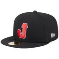 Men's New Era Black Jacksonville Jumbo Shrimp Theme Nights Red Caps 59FIFTY Fitted Hat