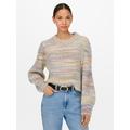 Strickpullover ONLY "ONLCARMA L/S PULLOVER KNT NOOS", Damen, Gr. S (36), bunt (pumice stone detail:with multi spacedye), Strick, Obermaterial: 80% Polyacryl, 20% Polyester, gemustert, modisch, Rundhals, Langarm, Pullover