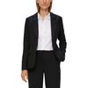 Kurzblazer S.OLIVER BLACK LABEL, Damen, Gr. 46, schwarz, Web, Obermaterial: 47% Polyester, 47% Viskose, 6% Elasthan, unifarben, casual, regular fit hüftlang, V-Ausschnitt, Langarm, Blazer, mit Stretch und 1-Knopf-Verschluss