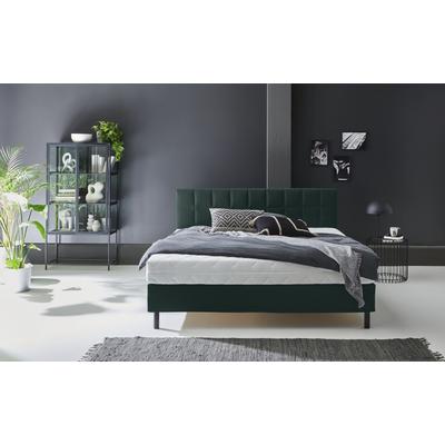 Boxbett "Nikola", grün (dunkelgrün), B:182cm L:210cm, ATLANTIC HOME COLLECTION, Komplettbetten, Boxspringbett, Massivholzfüßen, mit / ohne Matratze, in H2 und H3 erhältlich Image