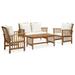 Buyweek 4 Piece Patio Lounge Set with Cushions Solid Acacia Wood