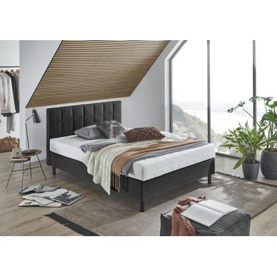 Boxbett "Nikola", grau (anthrazit), B:142cm L:210cm, ATLANTIC HOME COLLECTION, Komplettbetten, Boxspringbett, Massivholzfüßen, mit / ohne Matratze, in H2 und H3 erhältlich Image