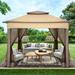 COBIZI Outdoor Canopy Gazebo 11x11 Pop Up Gazebo Patio Gazebo with Mosquito Netting Outdoor Canopy Shelter with 121 Square Feet of Shade for Outdoor Lawn Garden Backyard and Deck Brown
