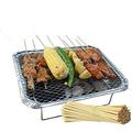 Disposable Barbeque Grill Portable & Ready to Use Barbeque Grill - for Meats Poultry Vegetables and Fish Long Lasting BBQ Grill - Perfect for Outdoor Cooking - 2 Grills 180 Skewers