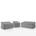 Crosley Furniture Covers 3-Piece Vinyl Outdoor Sectional Cover Set in Gray