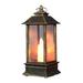 Christmas Decoration LED Wind Lantern Christmas Micro Night Light Lantern with LED Candle - Waterproof Battery Operated Realistic Pillar Candle with 3D Flame Hanging Hook Outdoor Decor