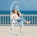 TheirNear Outdoor Hanging Swing Chair with Stand Boho Swinging Hammock Chairs with Stand for Bedroom Patio Porch Outdoor and Indoor