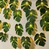 20PCS Tropical Palm Leaves Plant Imitation Leaf-Hawaiian/ Luau/Jungle Party Table Decorations-LED 2PACK