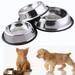 Frogued 1 Pc Stainless Steel Durable Pet Dog Cat Feeding Food Non Slip Bowl Dish (18cm 2 Pcs)