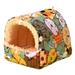 Waroomhouse Colorful Pet Bed Cute Pet Bed Hamster Nest Cute Cartoon Pattern Pet Bed for Small Colorful Comfortable Squirrel House with Space for Good