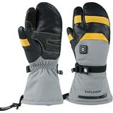 MOUNT TEC Explorer 5 Three-Finger Unisex Heated Mitten Gloves Waterproof Ski Heated Gloves for Snowboarding Mountaineering Hiking (Yellow L)
