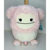 Squishmallow 8 Brina Bigfoot Pink Plush with Yeti Jibbitz Croc Shoe Charm