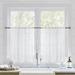 DWCN White Sheer Curtains for Kitchen Windows - Rod Pocket Semi Transparent Voile Tier Curtains for Bedroom Living Room Farmhouse 36 x 36 inches Long Set of 2 Panels